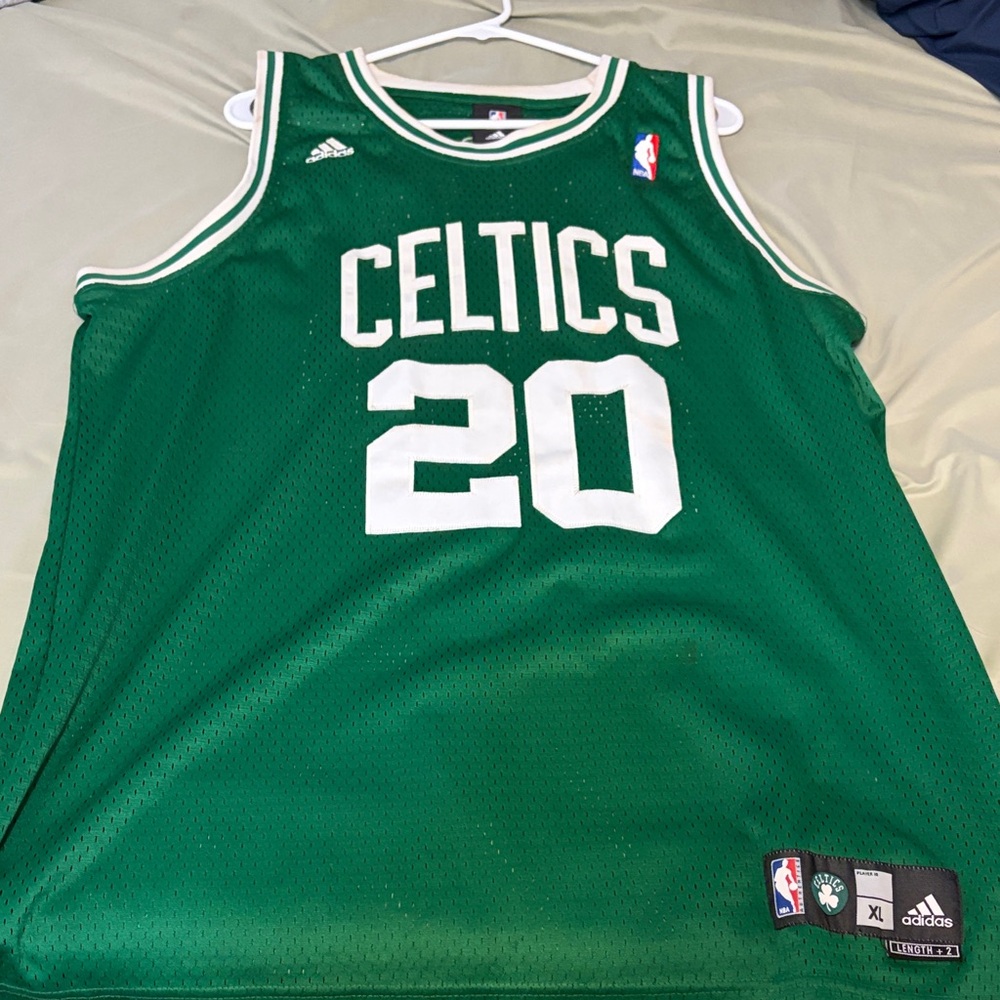 Ray Allen Celtics Adidas Green Celtics Jersey with White Number